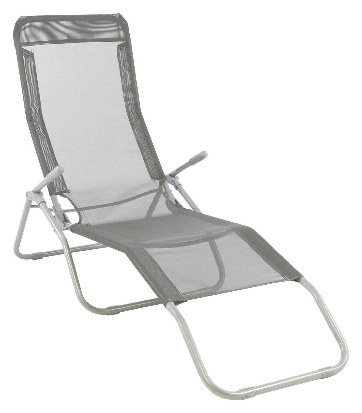 VCM Gartenliege grau Stahl B/H/L: ca. 48x100x160 cm Gartenliege - grau (160,00/48,00/100,00cm) - VCM