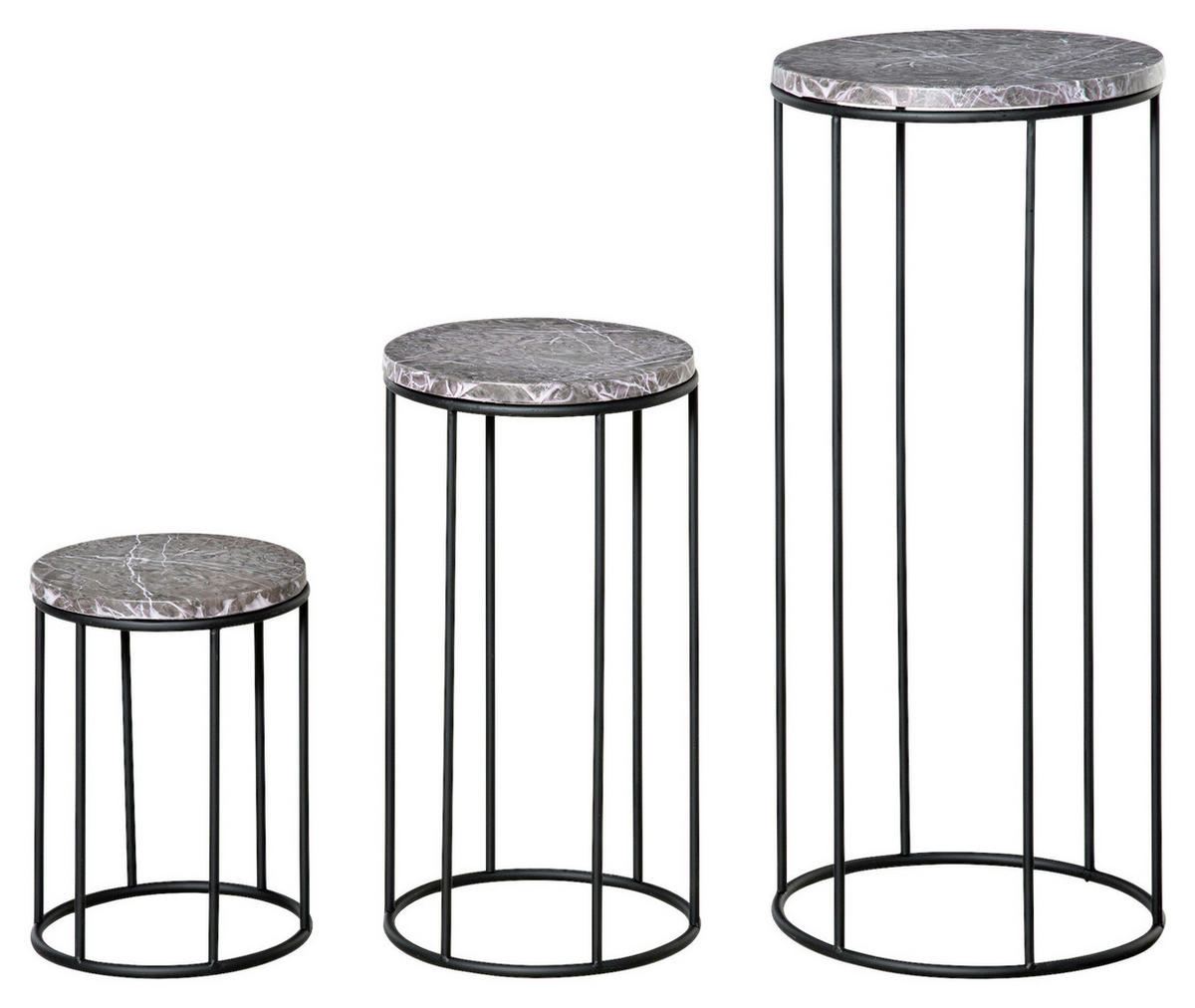 Outsunny Blumenständer schwarz Metall H/D: ca. 70x30 cm Blumenständer - schwarz/grau (30,00/70,00cm) - Outsunny