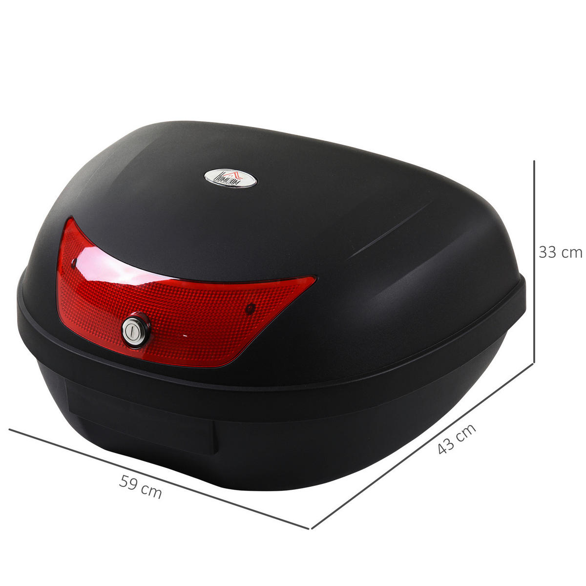 HOMCOM Motorrad-Koffer B/H/L: ca. 43x33x59 cm Motorrad-Koffer 48l - schwarz (59,00/43,00/33,00cm) - HOMCOM
