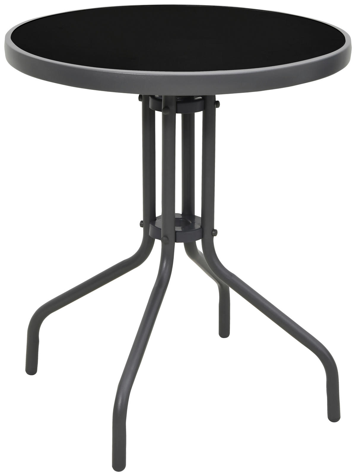 POCOline Gartentisch grau Stahl H/D: ca. 70x60 cm Gartentisch - schwarz/grau (60,00/70,00cm) - POCOline