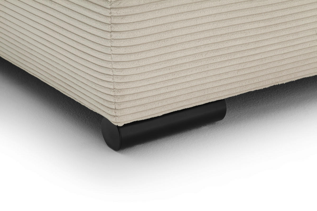 Ecksofa Pietro II natur Microfaser B/H/T: ca. 303x88x202 cm Pietro II - natur/schwarz (303,00/88,00/202,00cm)