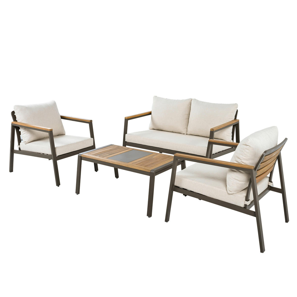 POCOline Gartensitzgruppe Grasse taupe Stahl Grasse - beige/taupe - POCOline