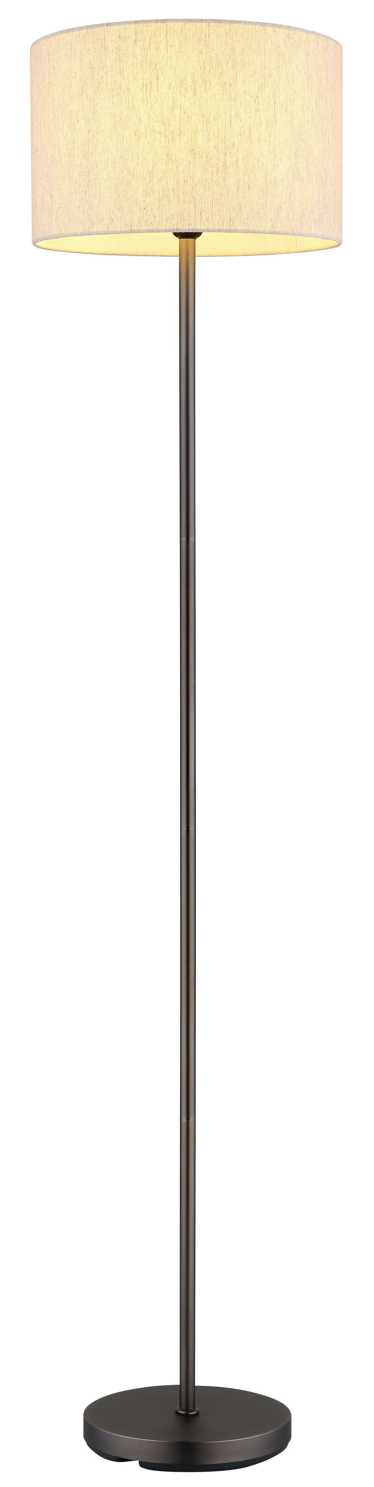 GLOBO Stehleuchte creme schwarz Metall Leinen H/D: ca. 160x35 cm E27 1 Brennstellen THEA - creme/schwarz (35,00/160,00cm) - GLOBO