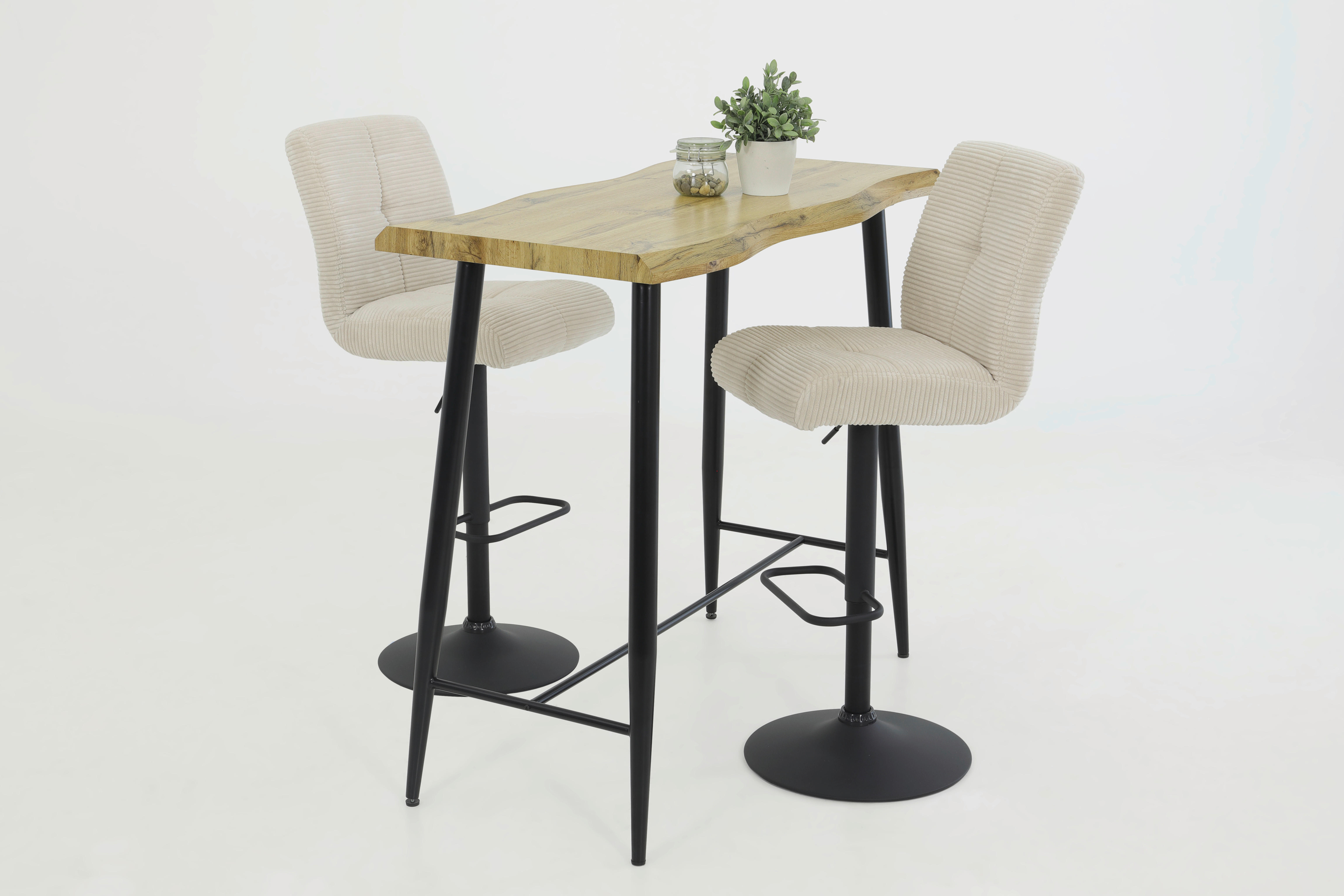 Barhocker Leni I, 2er-Set creme Microfaser B/H/T: ca. 44x124x57 cm Leni I, 2er-Set - creme (44,00/124,00/57,00cm) - Hela