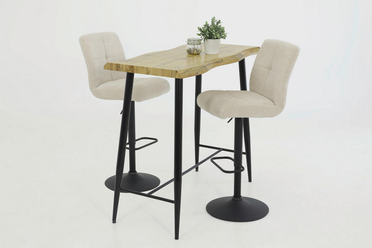 Barhocker Leni I, 2er-Set creme Microfaser B/H/T: ca. 44x124x57 cm Leni I, 2er-Set - creme (44,00/124,00/57,00cm) - Hela