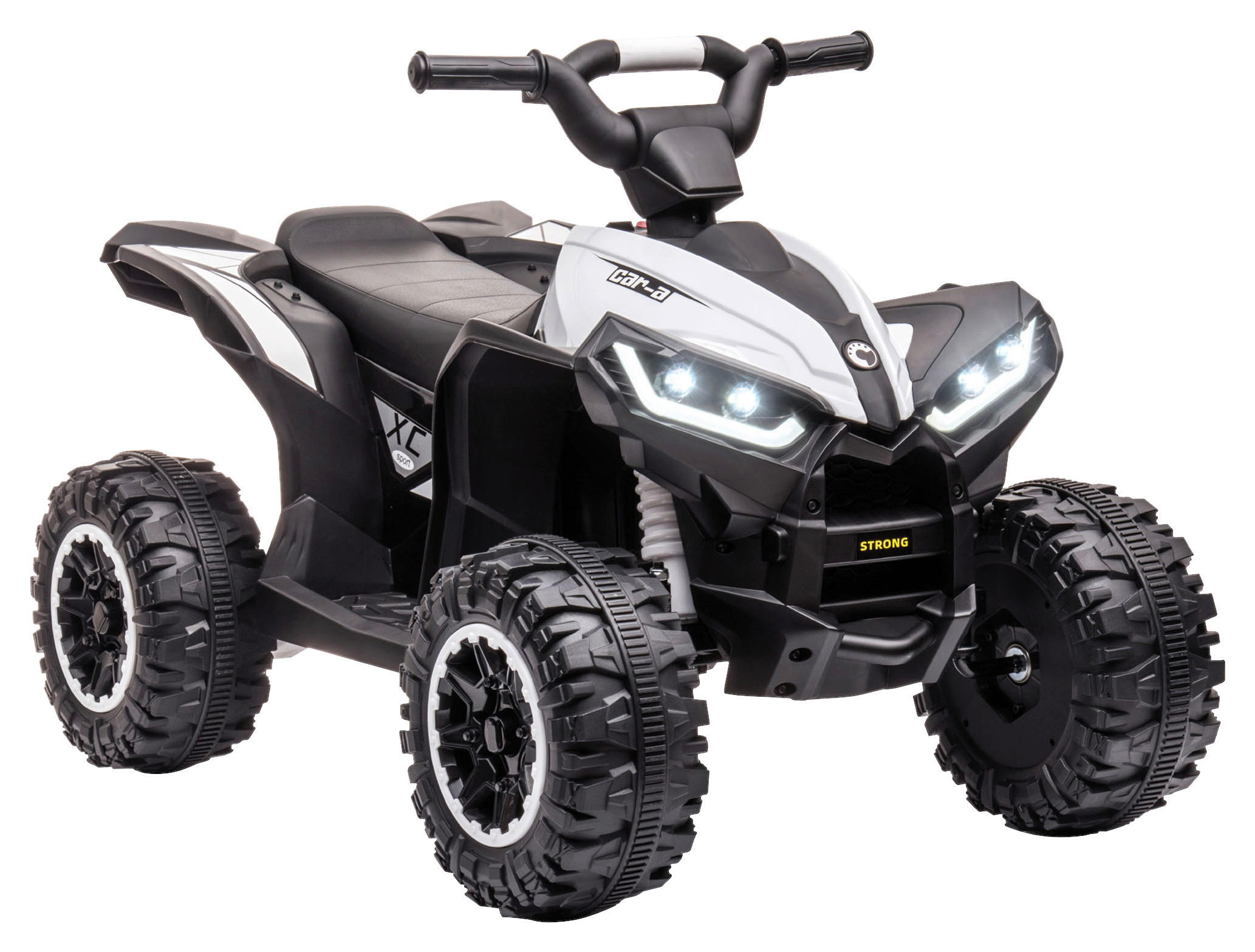 HOMCOM Kinderauto schwarz B/H/L: ca. 53x83x55,5 cm Elektro-Quad - weiß/schwarz (55,50/53,00/83,00cm) - HOMCOM