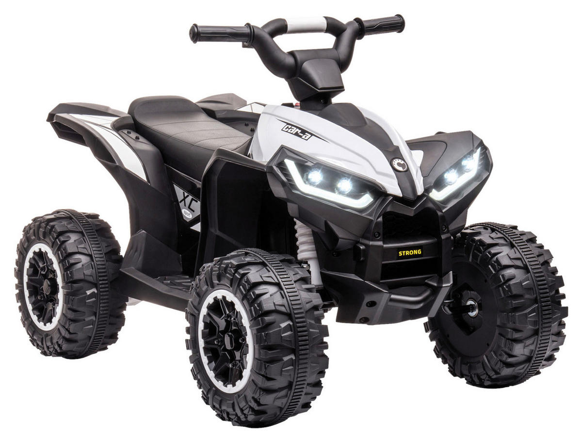 HOMCOM Kinderauto schwarz B/H/L: ca. 53x83x55,5 cm Elektro-Quad - weiß/schwarz (55,50/53,00/83,00cm) - HOMCOM