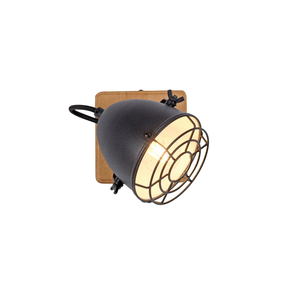 Just Light Spot BEETLE 15171-18 schwarz natur Holz Metall B/H/T: ca. 11,5x20x11,5 cm E14 1 Brennstellen BEETLE - natur/schwarz (11,50/20,00/11,50cm) - Just Light