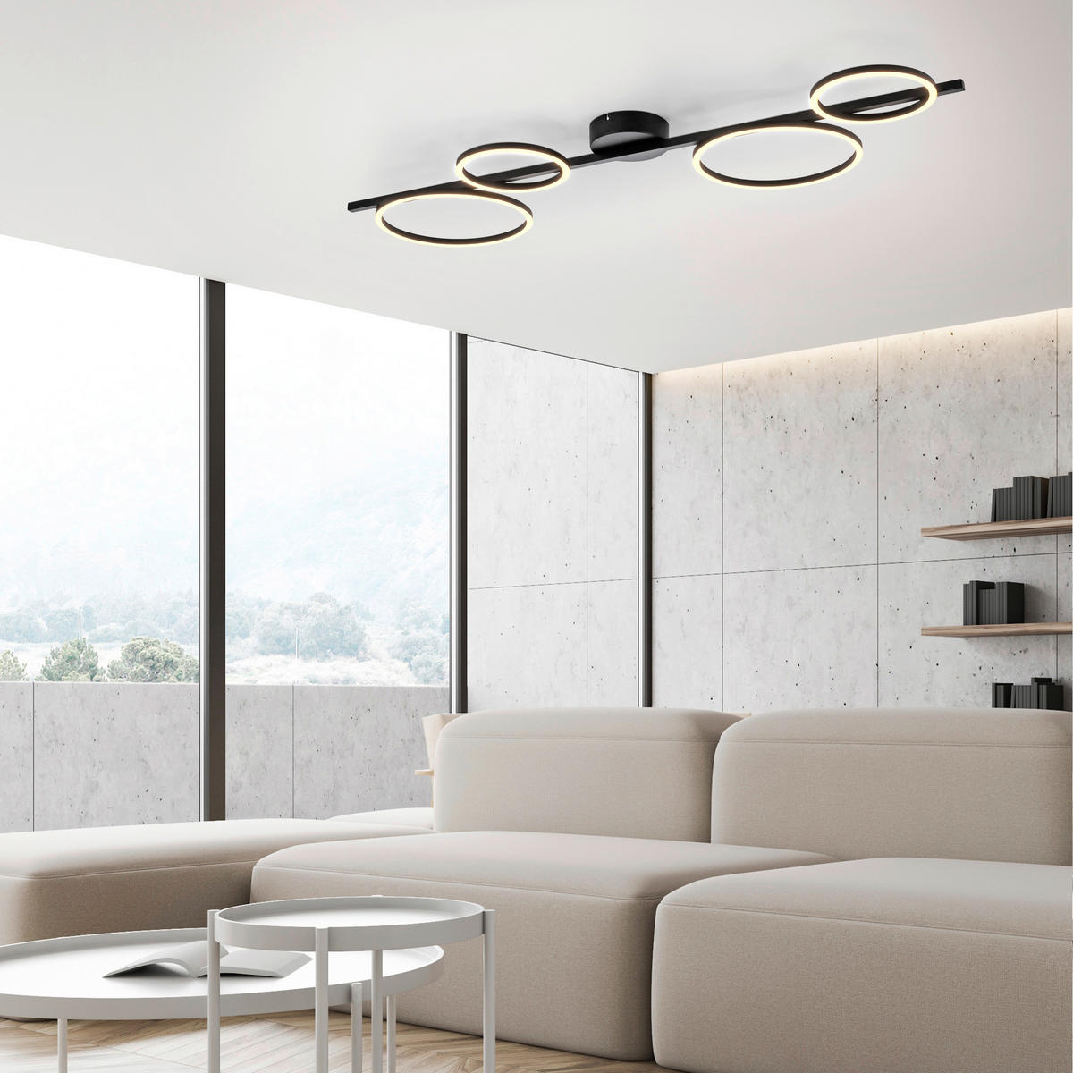 Just Light LED Deckenleuchte schwarz Metall H/L: ca. 7x120 cm 1 Brennstellen LED_Deckenleuchte_Mini-Ritus - schwarz (120,00cm) - Just Light