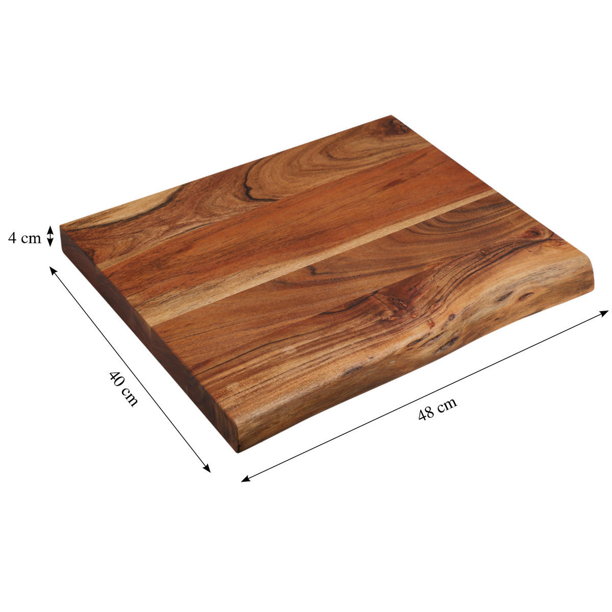 Kesper Tranchierbrett natur Akazie B/H/L: ca. 40x4x48 cm Tranchierbrett - natur (48,00/40,00/4,00cm) - Kesper