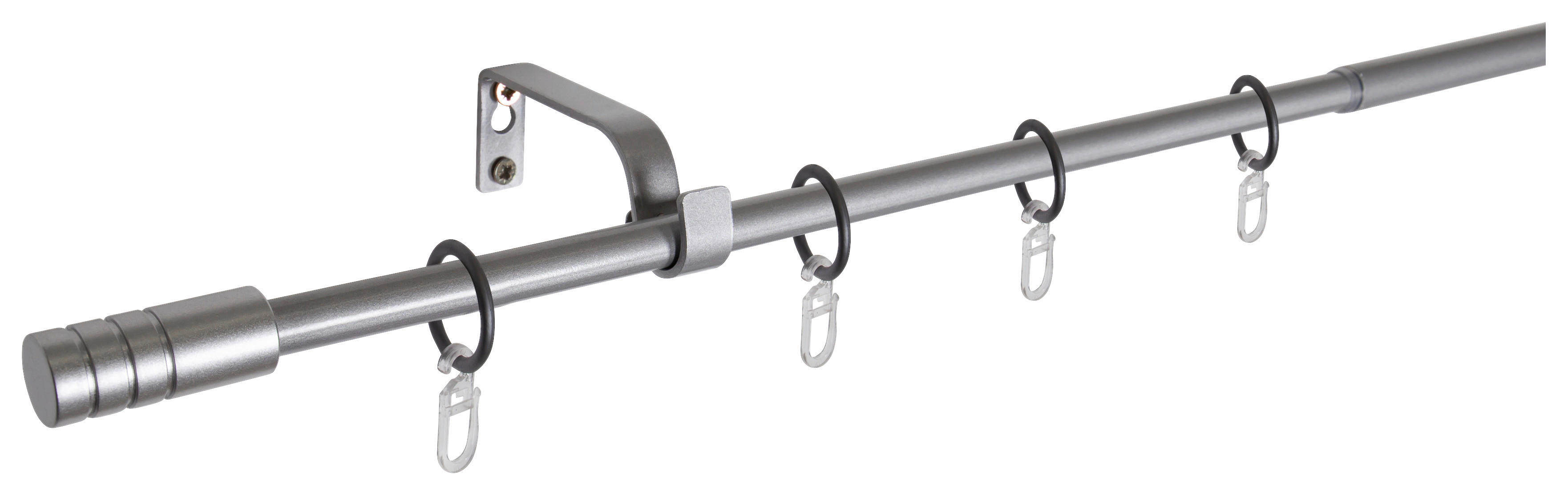 Gardinenstange silber Metall ausziehbar von ca. 120 bis 210 cm 1.0 Läufe Gardinenstange_Rillcube - silber