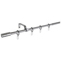 Gardinenstange silber Metall ausziehbar von ca. 120 bis 210 cm 1.0 Läufe Gardinenstange_Rillcube - silber