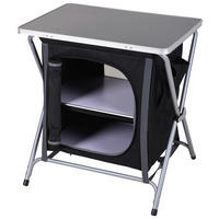 Camping Tischset schwarz Stahl B/H/L: ca. 62,5x12x48,5 cm Campingtisch-/Schrank_faltbar - schwarz (48,50/62,50/12,00cm)