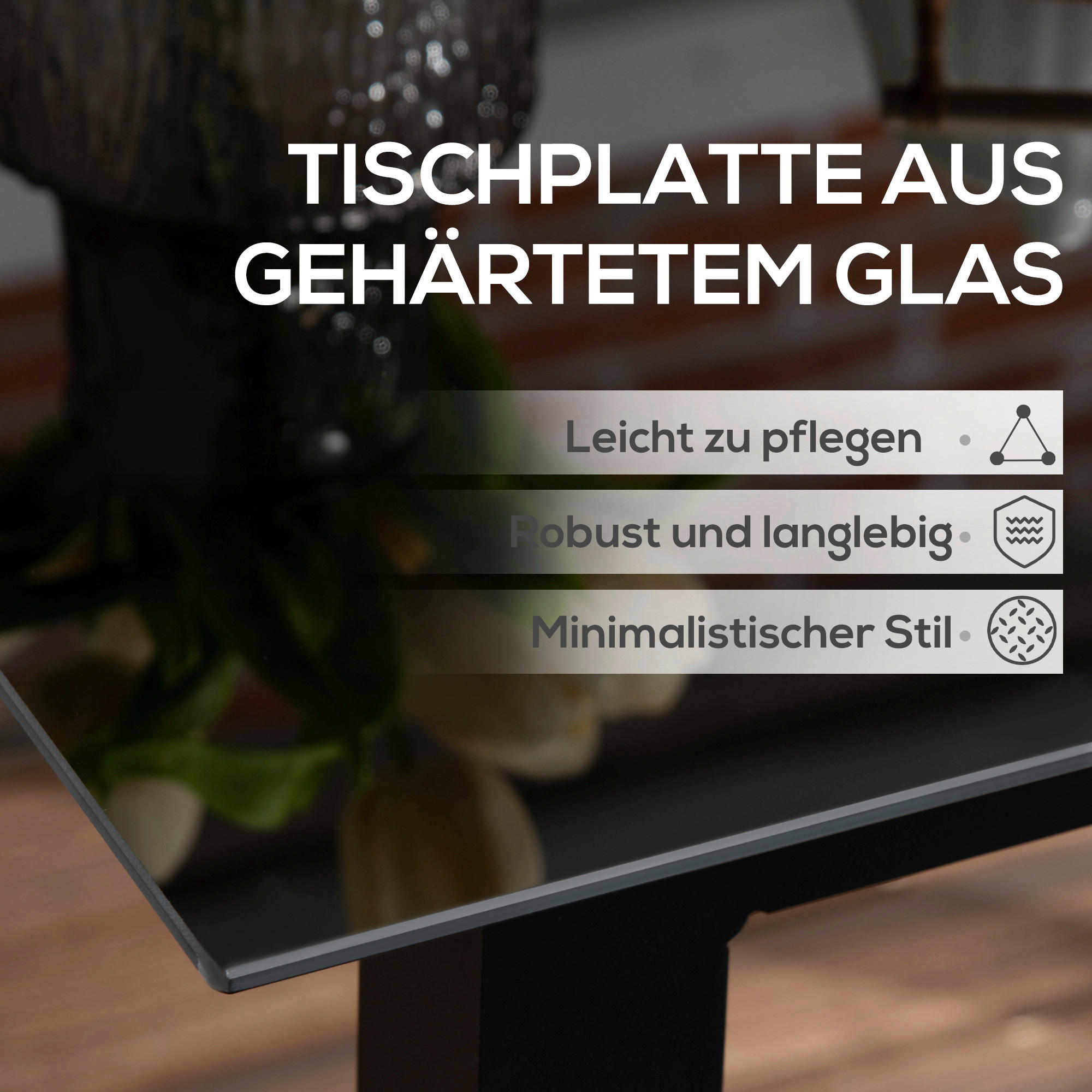 Outsunny Gartentisch schwarz Aluminium B/H/L: ca. 80x80x74 cm Gartentisch - schwarz (74,00/80,00/80,00cm) - Outsunny