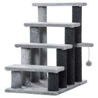 PawHut 4-stufige Haustiertreppe m. Ball grau Polypropylen B/H/L: ca. 40x60x64 cm Haustiertreppe - grau (64,00/40,00/60,00cm) - PawHut