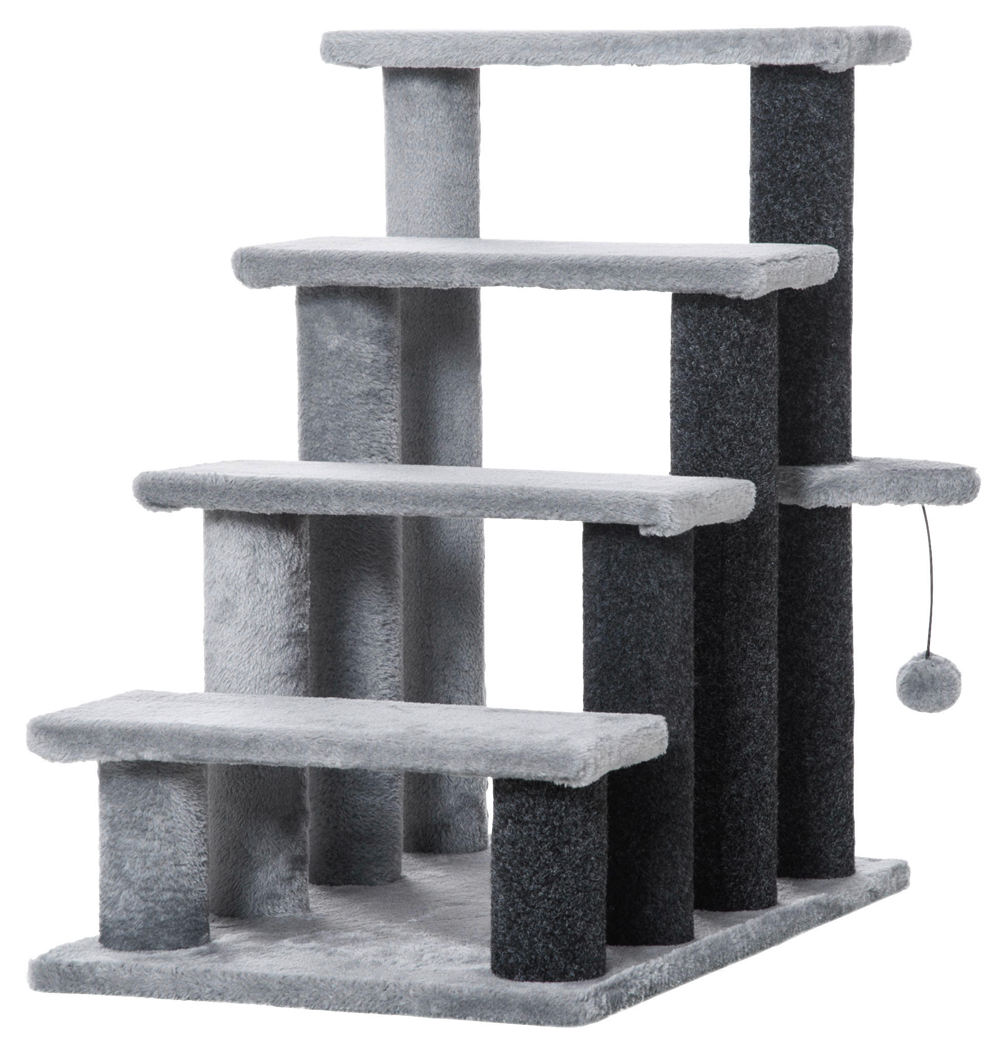 PawHut 4-stufige Haustiertreppe m. Ball grau Polypropylen B/H/L: ca. 40x60x günstig online kaufen