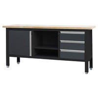 Feistos Werkbank Heros anthrazit Metall B/H/L: ca. 169x87x60 cm Heros - schwarz/anthrazit (60,00/169,00/87,00cm) - Feistos