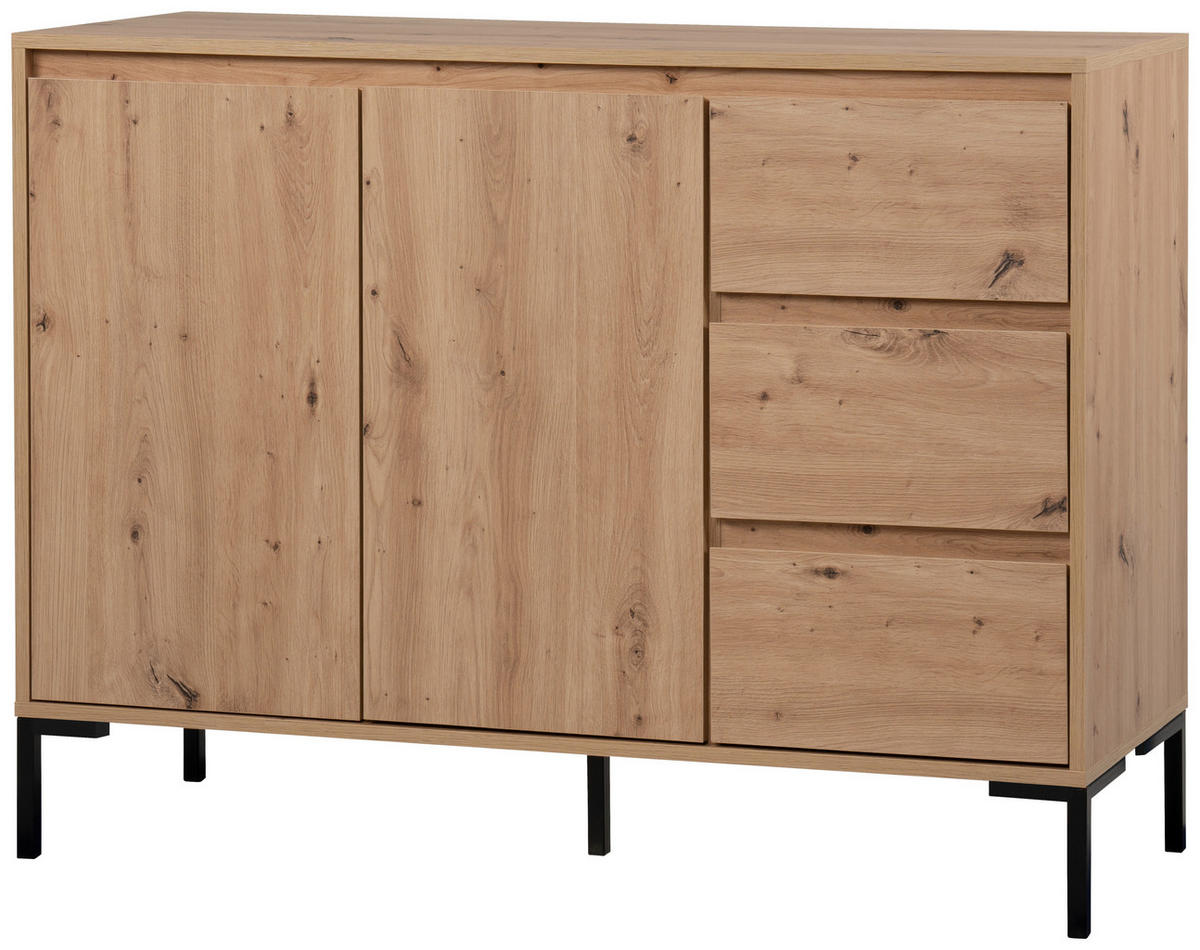 Kommode Korsika Eiche Artisan Nachbildung B/H/T: ca. 120x87x40 cm Korsika - Eiche (120,00/87,00/40,00cm)