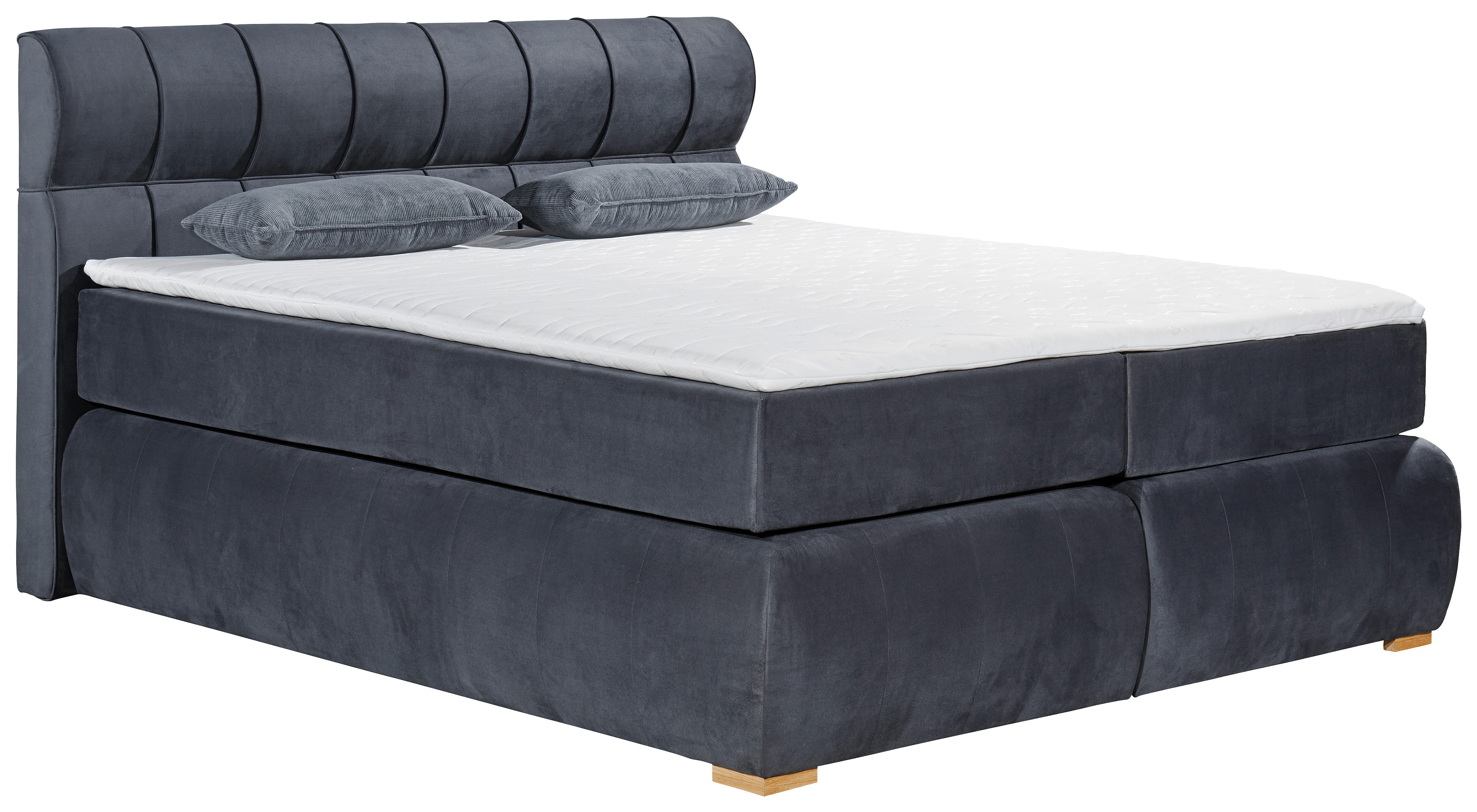 Boxspringbett Sorrent dunkelgrau Microfa...