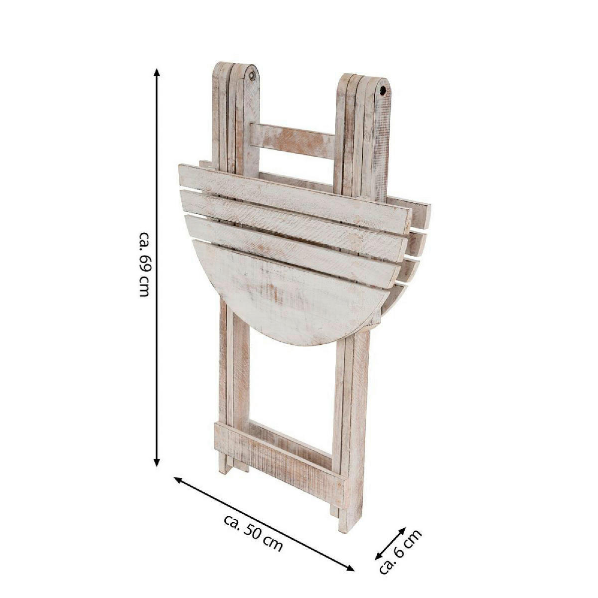 VCM Gartentisch natur Holz H/D: ca. 60x50 cm Gartentisch - natur (50,00/60,00cm) - VCM