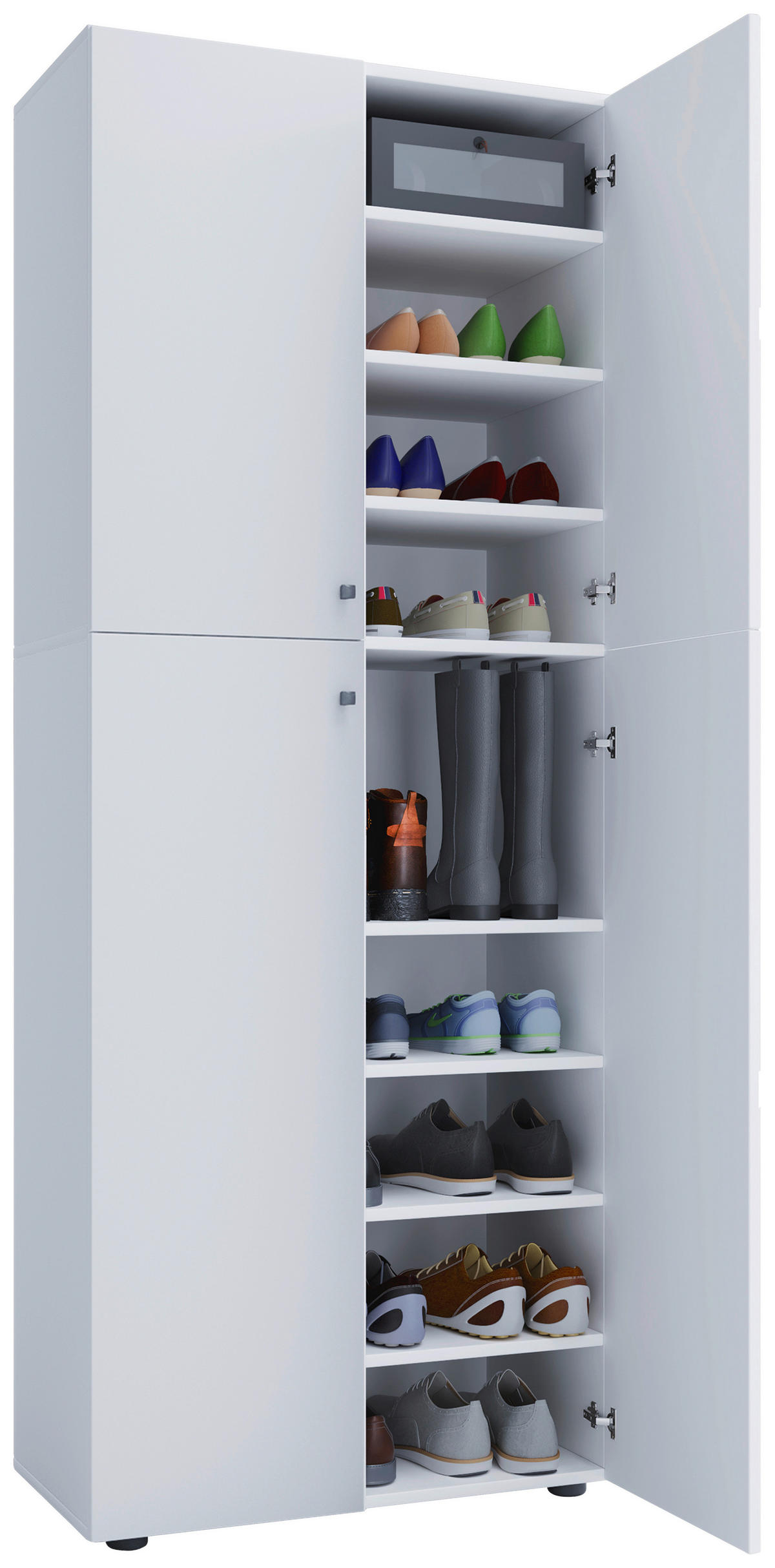 Schuhschrank Lona XXL weiß B/H/T: ca. 70x182x39 cm Lona XXL - weiß (70,00/182,00/39,00cm) - VCM Möbel