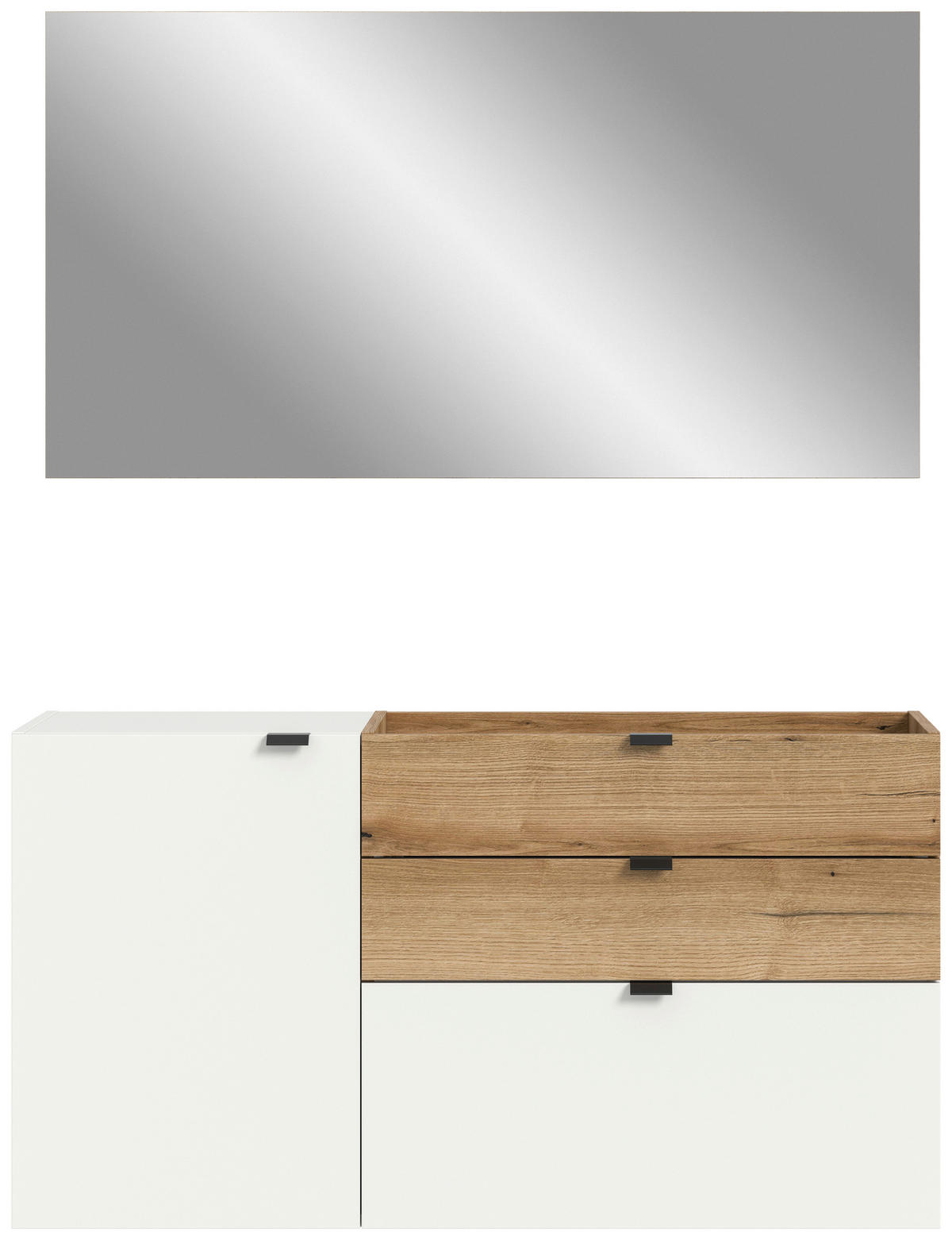 Garderobe Naro weiß Evoke Oak Nachbildung B/H/T: ca. 120x194x37 cm Naro - weiß (120,00/194,00/37,00cm) - xonox.home