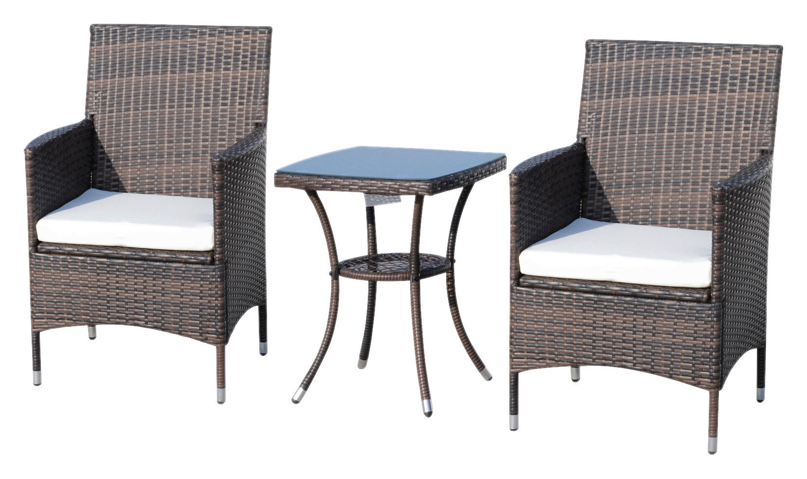 Outsunny Gartenmöbel-Set braun Polyrattan B/H/L: ca. 58,5x89,5x60 cm Gartenmöbel-Set - braun (60,00/58,50/89,50cm) - Outsunny