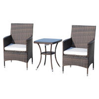 Outsunny Gartenmöbel-Set braun Polyrattan B/H/L: ca. 58,5x89,5x60 cm Gartenmöbel-Set - braun (60,00/58,50/89,50cm) - Outsunny