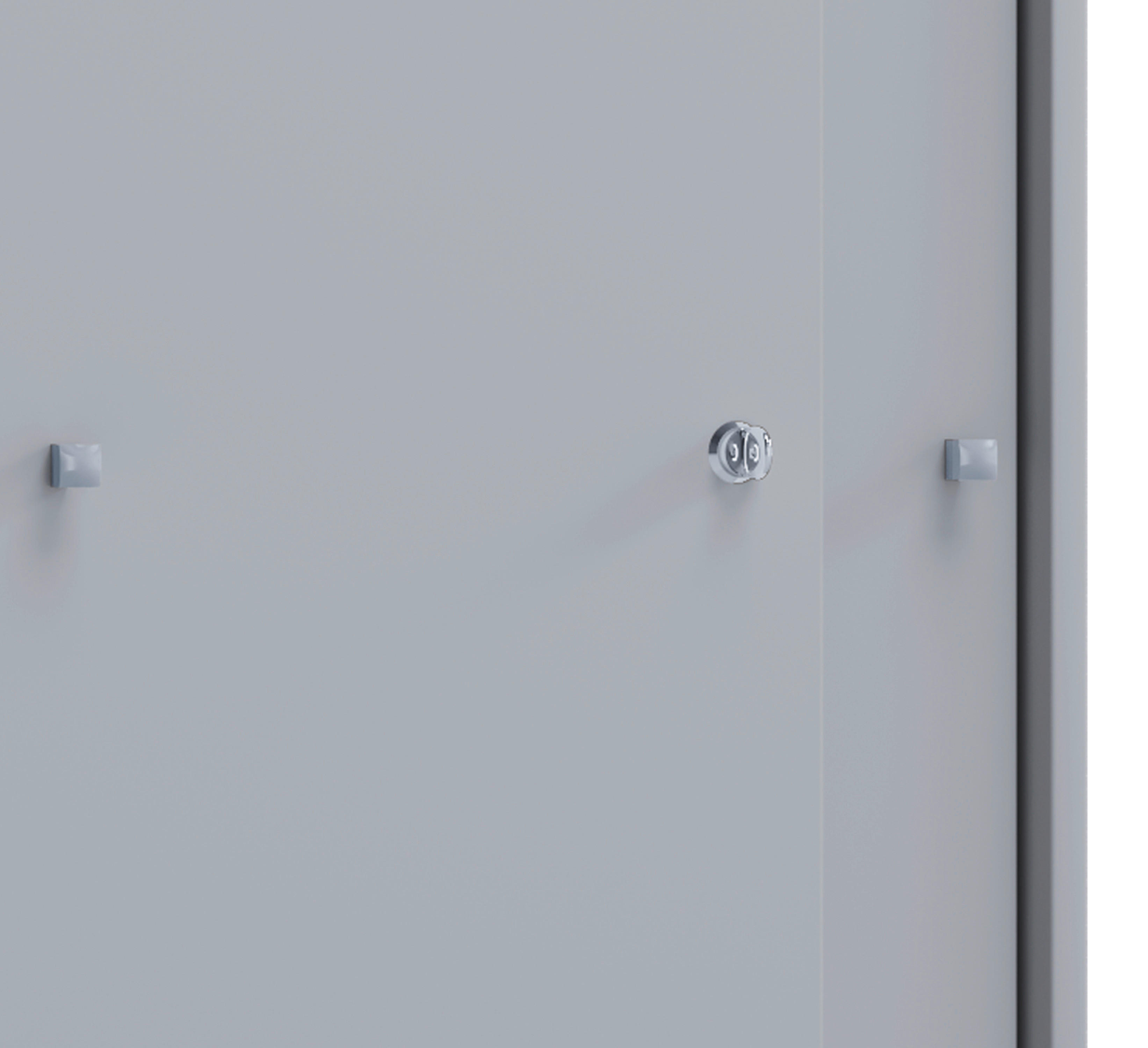 Büroschrank Lona XL mit Schiebetüren grau weiß B/H/T: ca. 70x110x37 cm Lona XL mit Schiebetüren - weiß/grau (70,00/110,00/37,00cm) - VCM Möbel