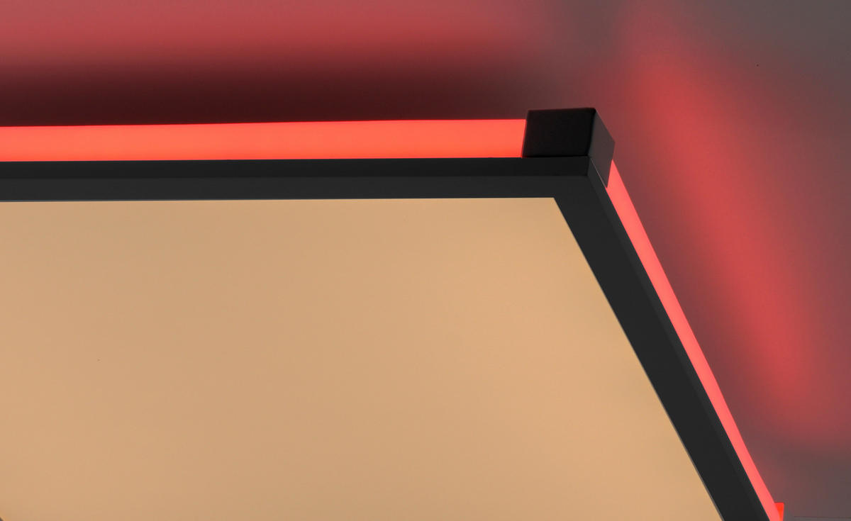 Just Light LED-Deckenleuchte MARIO 11621-18 schwarz weiß Kunststoff Metall B/H/T: ca. 45x7,1x45 cm 2 Brennstellen MARIO - weiß/schwarz (45,00/7,10/45,00cm) - Just Light