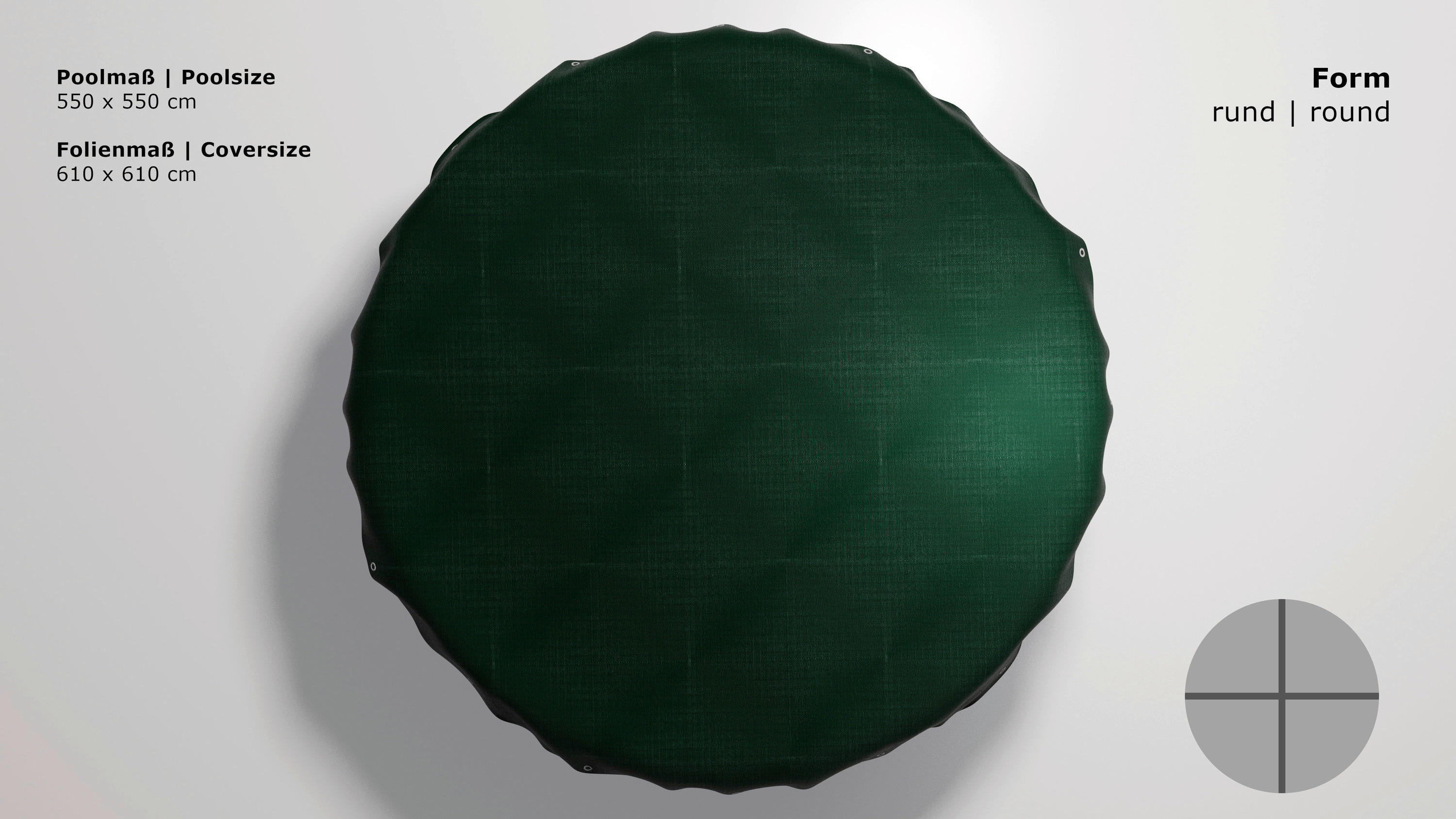 Grasekamp Abdeckplane für Pool rund gr�...
