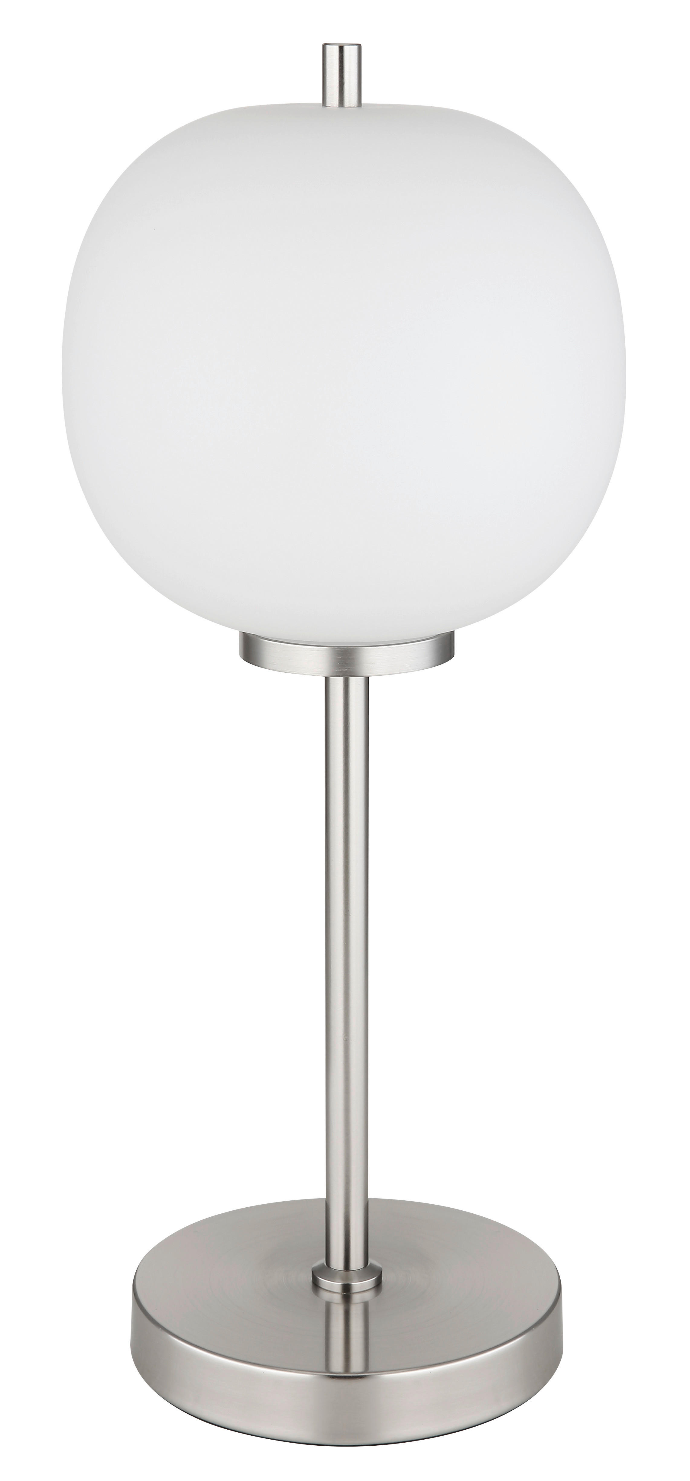 GLOBO Tischleuchte nickel Glas Metall H/D: ca. 45x18,5 cm 1 Brennstellen 15345TNO - nickel (18,50/45,00cm) - GLOBO