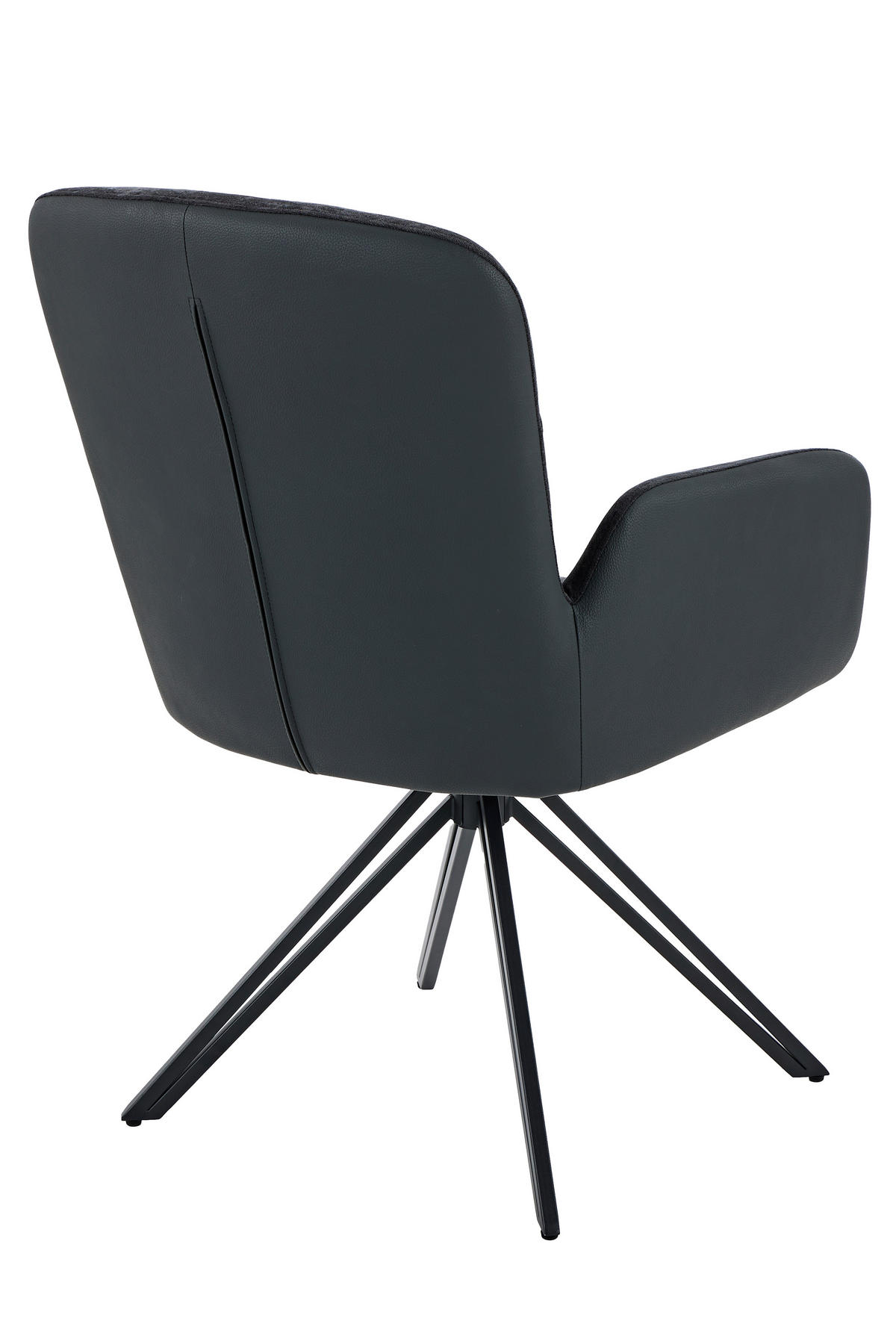 Drehstuhl Milazzo schwarz Kunstleder Webstoff B/H/T: ca. 60x92x68 cm Milazzo - schwarz (60,00/92,00/68,00cm)