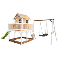 AXI Spielhaus Liam braun B/H/L: ca. 613x291x277 cm Liam - braun/weiß (277,00/613,00/291,00cm) - AXI