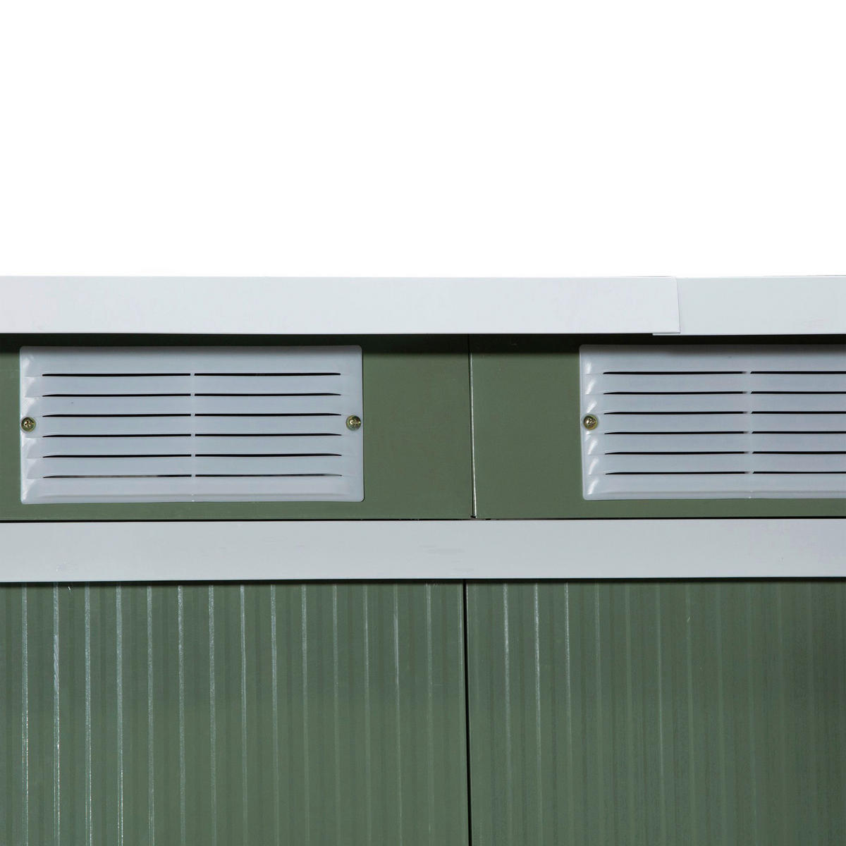 Outsunny Gartenschrank grün Stahl B/H/T: ca. 277x173x130 cm Gartenschrank mit Schiebetür - grün (277,00/173,00/130,00cm) - Outsunny