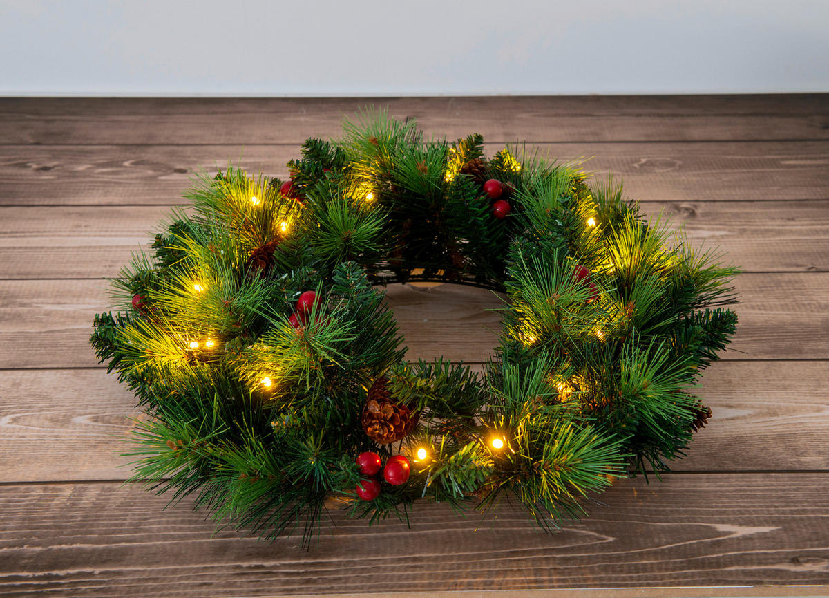 Näve Leuchten LED-Dekoartikel Noel grün Metall B/H/T: ca. 35x8x35 cm Noel - grün (35,00/8,00/35,00cm) - Näve Leuchten