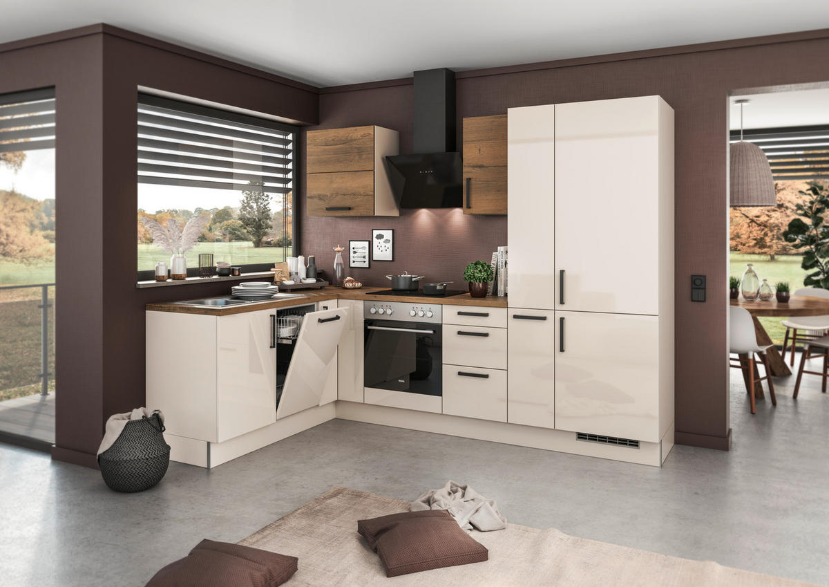 artego Winkelküche Eco Angoragrau B/L: ca. 275x175 cm Eco - Eiche/Angoragrau (275,00/175,00cm) - artego