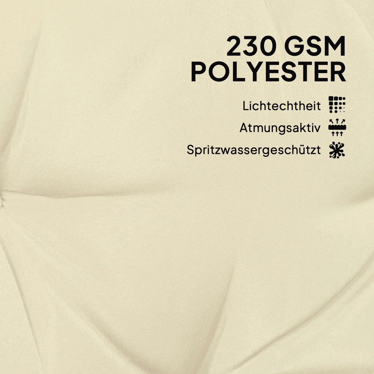 Outsunny Sitzkissen-Set beige Polyester B/H/L: ca. 110x8x180 cm Sitzkissen-Set - beige/schwarz (180,00/110,00/8,00cm) - Outsunny