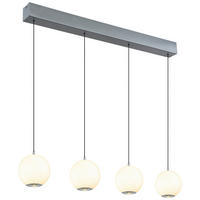 GLOBO Pendelleuchte grau Opal Metall Glas B/H/T/L: ca. 15x150x99x99 cm 1.0 Brennstellen Simmons - Opal/grau (99,00/15,00/150,00cm) - GLOBO