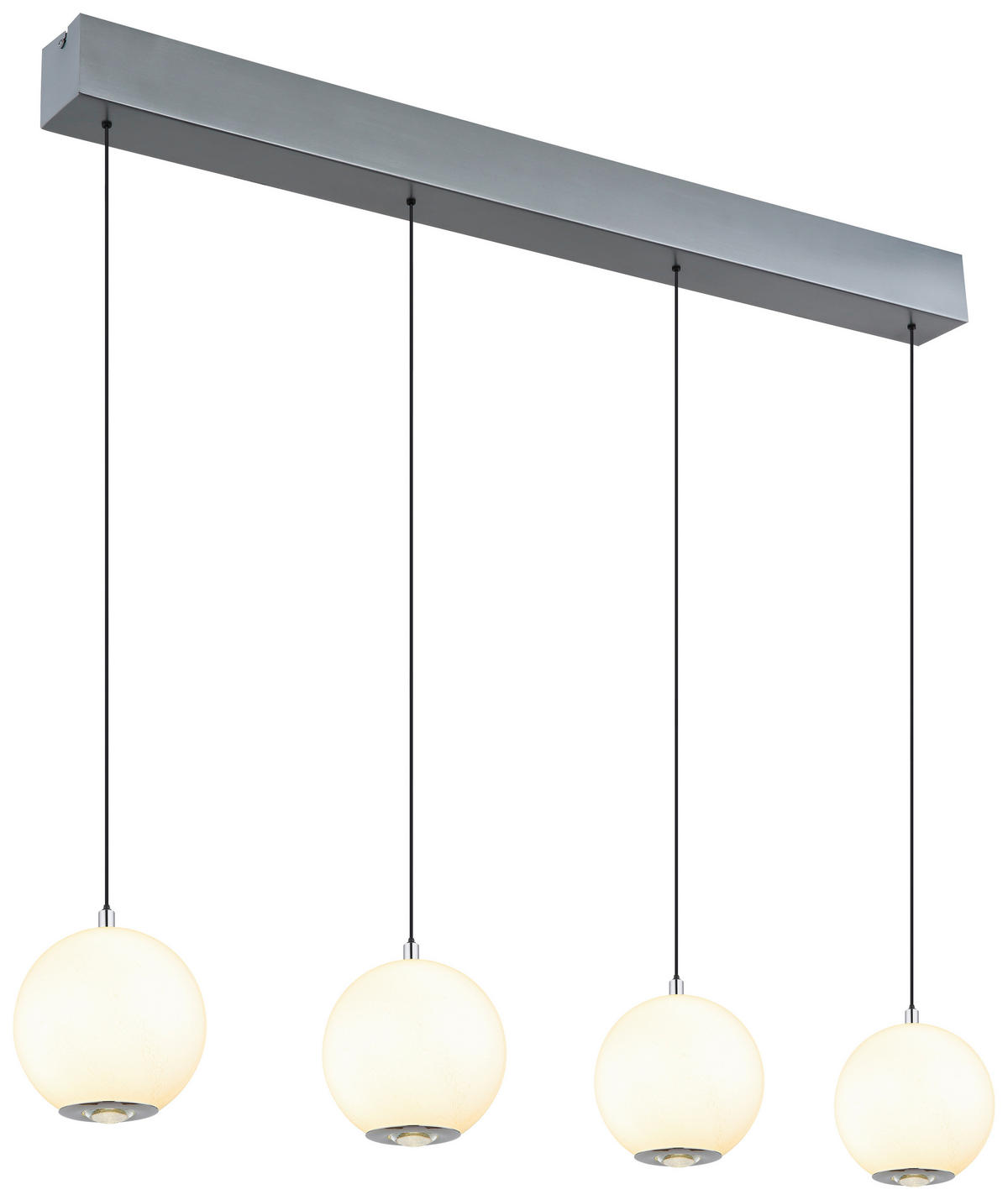 GLOBO Pendelleuchte grau Opal Metall Glas B/H/T/L: ca. 15x150x99x99 cm 1.0 Brennstellen Simmons - Opal/grau (99,00/15,00/150,00cm) - GLOBO