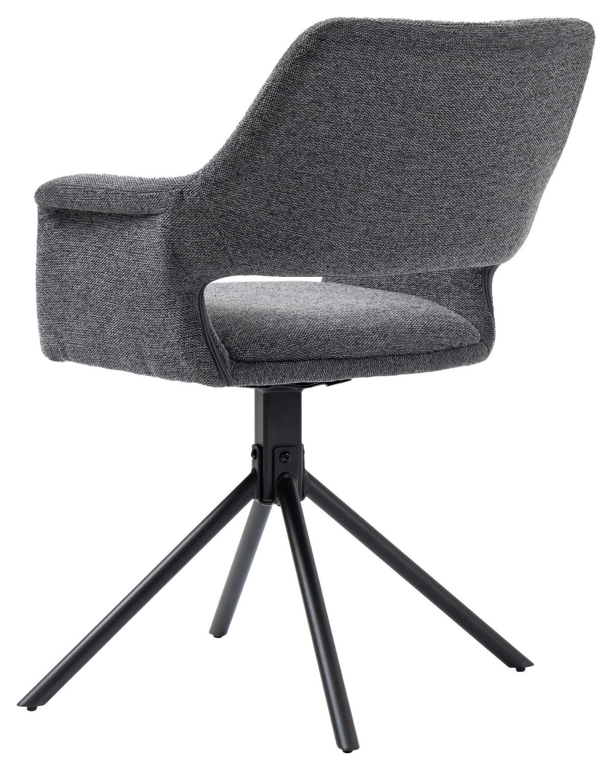Stuhl ELEONORE 2er-Set grau schwarz Webstoff Metall B/H/T: ca. 57x84x61 cm ELEONORE 2er-Set - schwarz/grau (57,00/84,00/61,00cm) - byLIVING