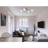 GLOBO Wandleuchte nickel matt Opal Metall Glas B/H/T: ca. 25x21x70 cm E14 4 Brennstellen LILLY - nickel matt/Opal (25,00/21,00/70,00cm) - GLOBO