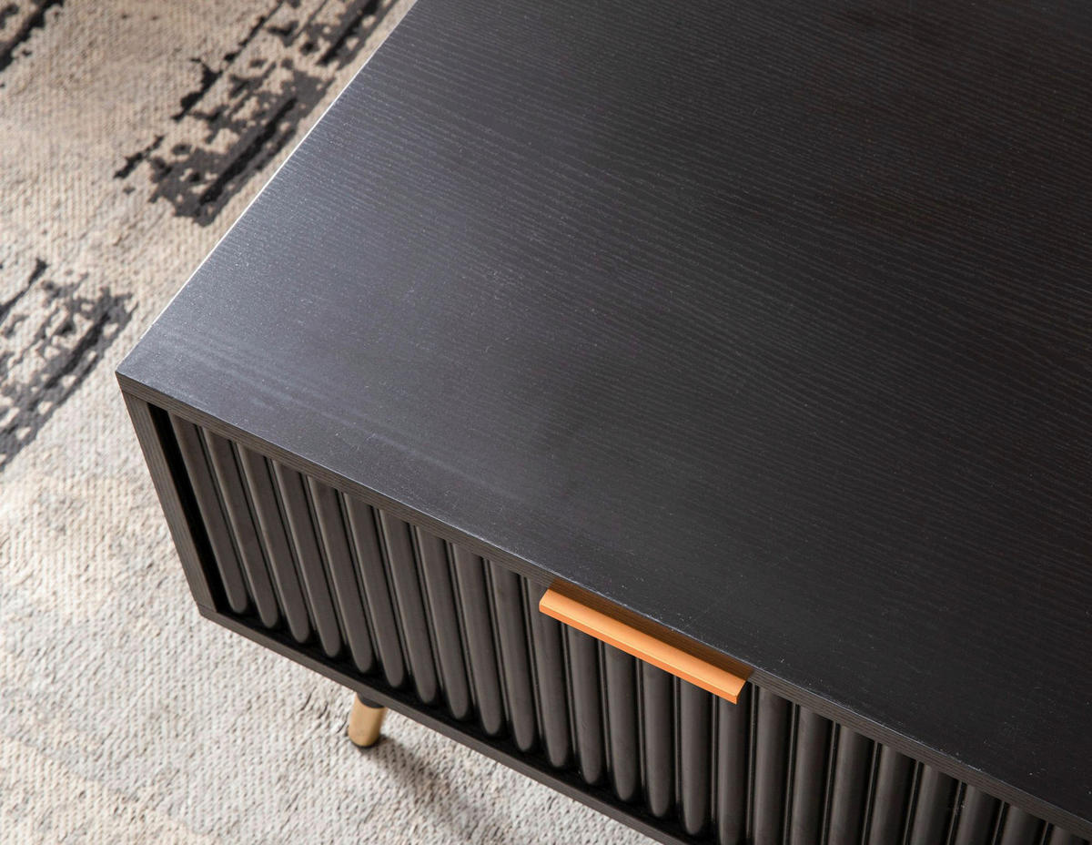 Couchtisch schwarz B/H/T: ca. 110x43x60 cm Couchtisch - schwarz (110,00/43,00/60,00cm) - Wohnling