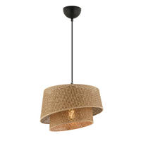 Opviq Pendelleuchte beige Metall Stoff B/H/L: ca. 32x65x32 cm E27 1 Brennstellen Barette Hazeran - beige (32,00/32,00/65,00cm) - Opviq