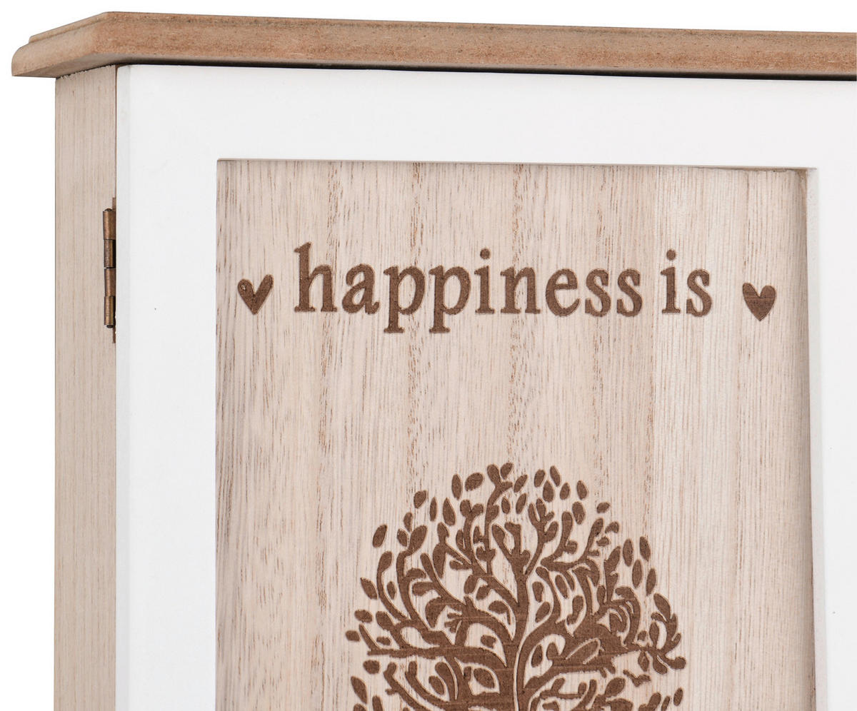 Schlüsselkasten Sandra weiß natur B/H/T: ca. 20x30x6 cm Sandra - weiß/natur (20,00/30,00/6,00cm)