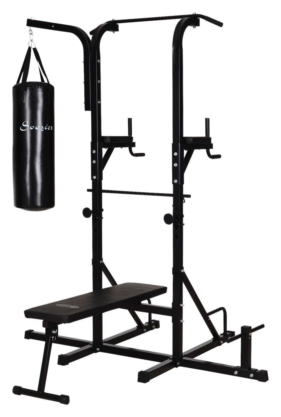 HOMCOM Kraftstation schwarz Stahl B/H/T: ca. 180x219x183 cm Kraftstation - schwarz (180,00/219,00/183,00cm) - HOMCOM