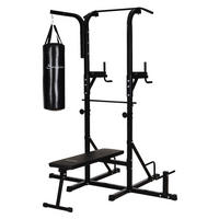 HOMCOM Kraftstation schwarz Stahl B/H/T: ca. 180x219x183 cm Kraftstation - schwarz (180,00/219,00/183,00cm) - HOMCOM
