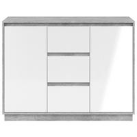 Kommode Phoenix Beton Optik weiß glänzend B/H/T: ca. 117x88x40 cm Phoenix - Beton/weiß (117,00/88,00/40,00cm)