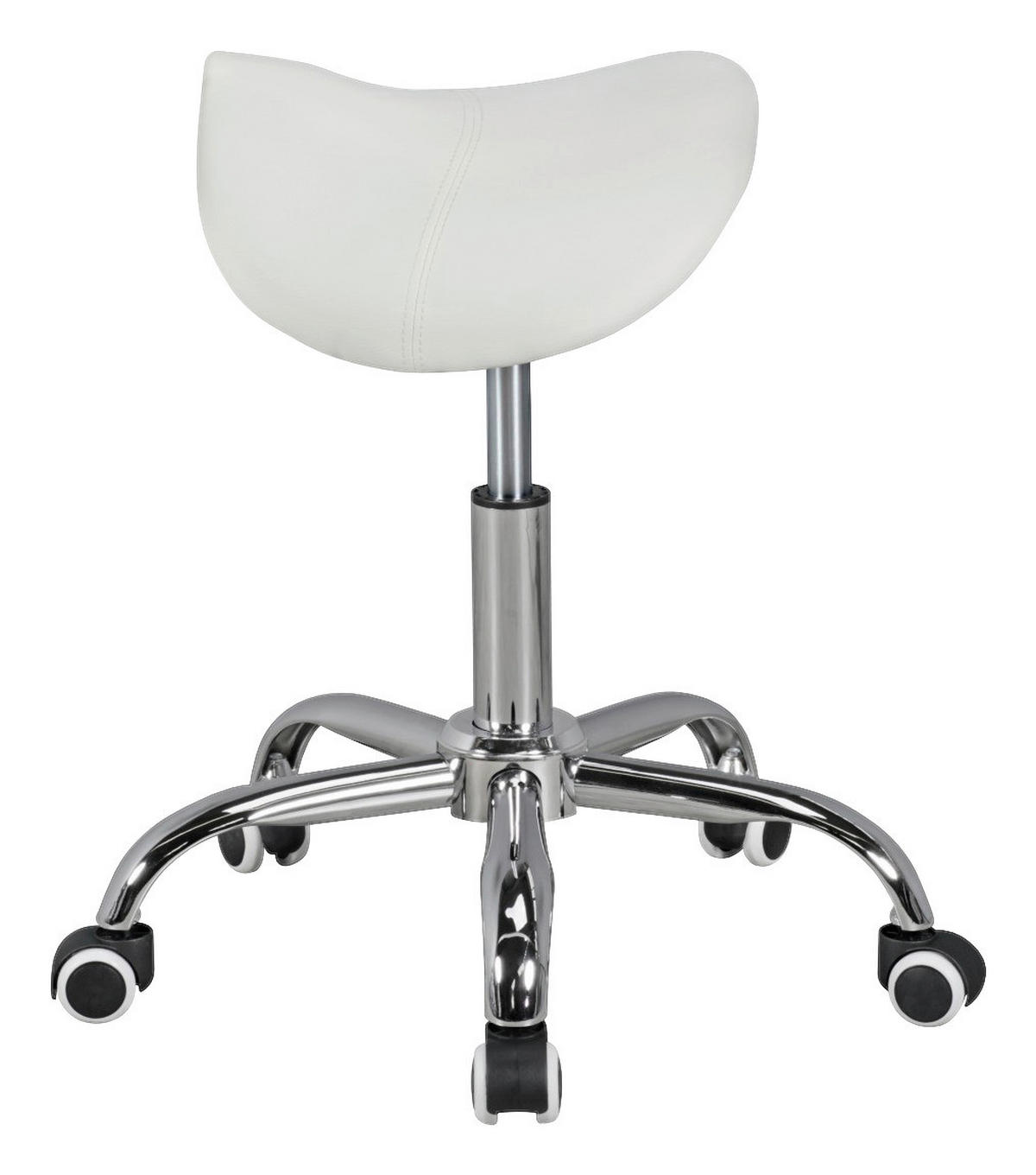 Hocker weiß Kunstleder Sattelhocker MENTON - weiß (60,00/60,00/60,00cm) - Amstyle