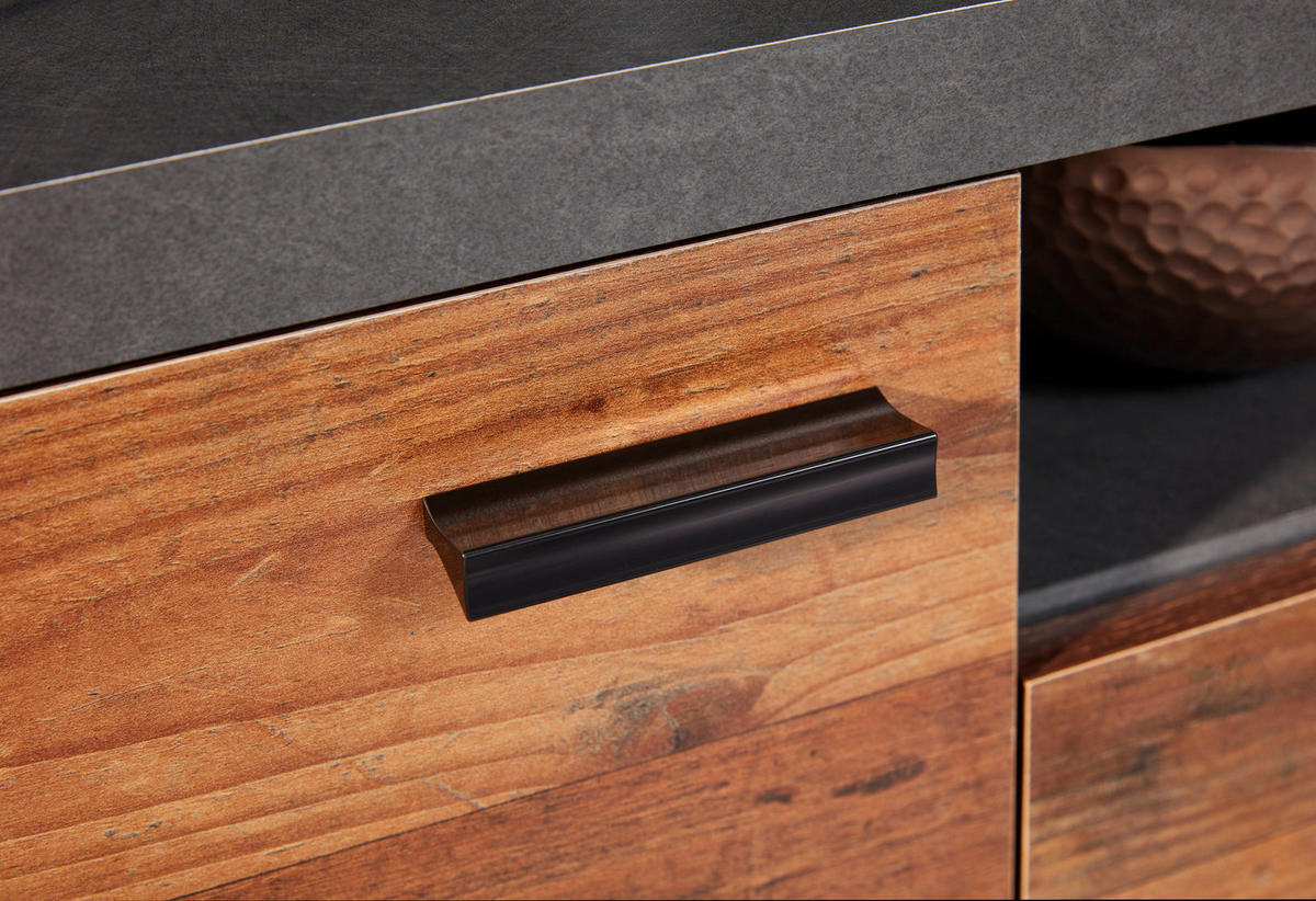 TV-Lowboard Mood Old Wood Nachbildung Beton dunkel Optik B/H/T: ca. 180x65x44 cm Mood - (180,00/65,00/44,00cm)